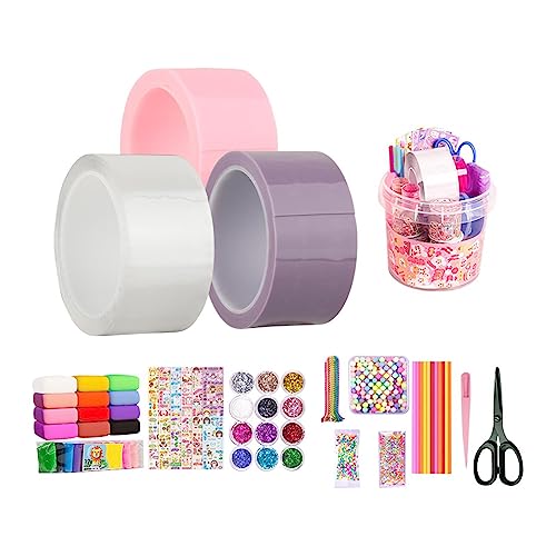 rockible Blasenblasendes doppelseitiges Klebeband, unsichtbares Montageband für DIY-Bastelprojekte, Rosa Violett Klar, 3 Rollen Aufbewahrungsbox rockible Blasenblasendes doppelseitiges Klebeband, unsichtbares Montageband für DIY-Bastelprojekte, Rosa Violett Klar, 3 Rollen Aufbewahrungsbox von rockible