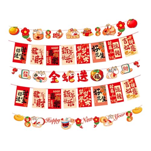 rockible Chinesisches Neujahrsbanner, Dekoration Zum Aufhängen, Wimpelkette, Neujahrswimpelparty, Frühlingsfest Dekoration für Büro, Style A rockible Chinesisches Neujahrsbanner, Dekoration Zum Aufhängen, Wimpelkette, Neujahrswimpelparty, Frühlingsfest Dekoration für Büro, Style A von rockible