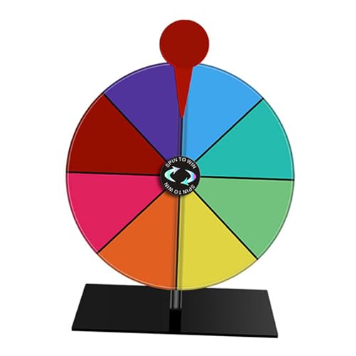 rockible Drehrad mit 8 Fächern für Tischroulette Rotation Spiel für Feiern, Schwarzer Sockel von rockible