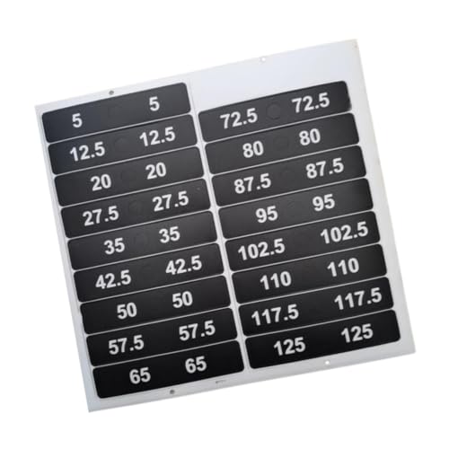 rockible Gewichtsstapelbezeichnungen Zahlen Aufkleber Zur Identifizierung 5 125 Kg Gewichtsschilds Plattenaufkleber für Krafttraining Fitnessstudio von rockible