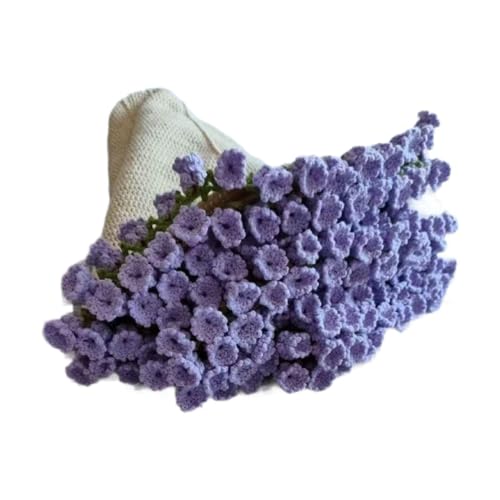 rockible Häkelset für Anfänger Blumen Decke, Garn und Häkeln zur Häkelblumen Rosenstrauß Decke, Gestrickte Rosen Überwurfdecken Material Paket für Muttertag Geburtstag Geschenk, Lila Weiß von rockible