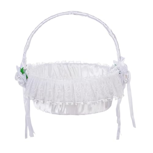 rockible Hochzeitsblumenkorb mit Spitze und Satin für besondere Anlässe rockible Hochzeitsblumenkorb mit Spitze und Satin für besondere Anlässe von rockible