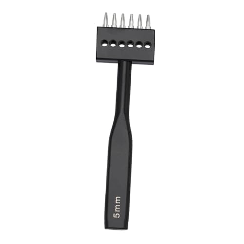 rockible Lederstaffel Punch Tool für 5mm Löcher in Papier und Stoff, 6 Zahn von rockible