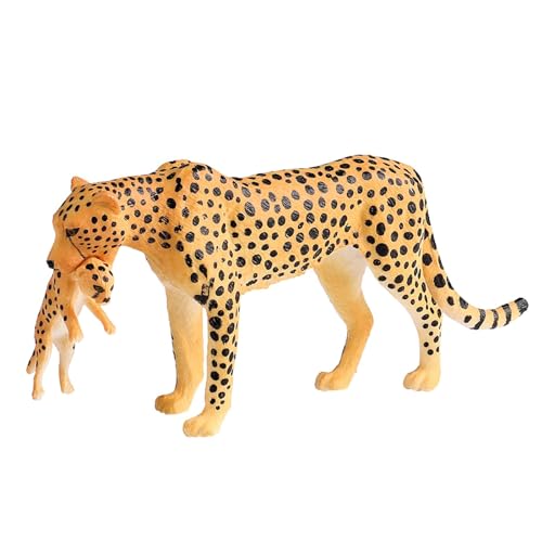 rockible Leoparden-Figur, Geparden-Spielset, Modellsimulation, Tierstatue für Kuchendekoration von rockible