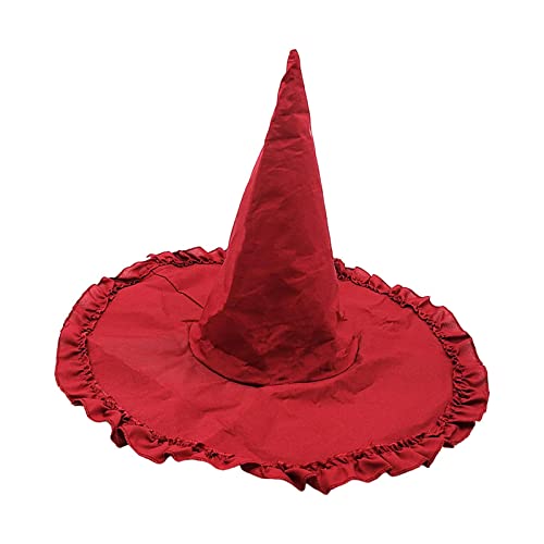 rockible Magische Hexenhüte für Damen, Elegante Kopfbedeckung für Verkleidungen, Rot von rockible