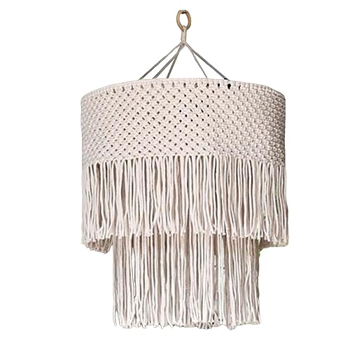 rockible Makramee Lampenschirm, Hängelampenschirm, Quastenlampenschirm, Hochzeits Hängelampenschirm, 50 cm x 60 cm rockible Makramee Lampenschirm, Hängelampenschirm, Quastenlampenschirm, Hochzeits Hängelampenschirm, 50 cm x 60 cm von rockible
