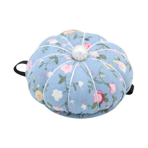 rockible Nadelkissen für Handgelenk, Nähnadelhalter, kürbisförmiges Nadelkissen zum Quilten und Nähen, Blumenblau rockible Nadelkissen für Handgelenk, Nähnadelhalter, kürbisförmiges Nadelkissen zum Quilten und Nähen, Blumenblau von rockible