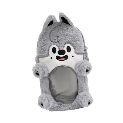 rockible Plüsch-Fotokartenhalter, Schutzhülle, Schutzkartenhalter, kleine Figur-Displaytasche, Grauer Wolf rockible Plüsch-Fotokartenhalter, Schutzhülle, Schutzkartenhalter, kleine Figur-Displaytasche, Grauer Wolf von rockible