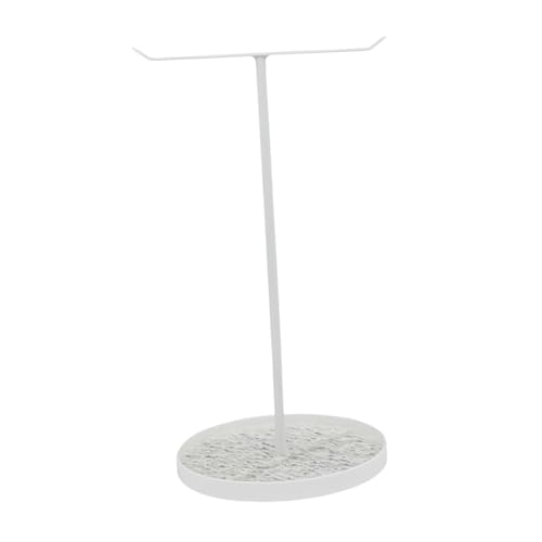 rockible Schmuckdisplay-Rack, Halskettenhalter, Schmuckhalter, Schmuck-Organizer für die Arbeitsplatte, T-Stange für Ringe, Armbänder, Anhänger, Einzelhandel, Weiß von rockible