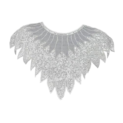rockible Schulter Cape Farkly Party Schal Frauen Schalpailletten Pailletten Perlen Abend Cape für Freunde Cosplay Damen Abend Braut Braut, Silber von rockible