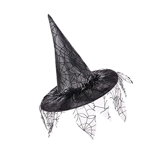 rockible Spitz zulaufender Hexenhut für Halloween-Kostüme - Einzigartiges Accessoire für Erwachsene, Schwarz von rockible