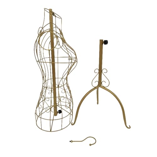 rockible Weiblicher Draht-Mannequin-Kleiderständer, Torso, Halbkörper, Eisenpuppe, Kleiderständer für den Laden, Schmuck, Kleidung, Gold rockible Weiblicher Draht-Mannequin-Kleiderständer, Torso, Halbkörper, Eisenpuppe, Kleiderständer für den Laden, Schmuck, Kleidung, Gold von rockible