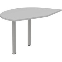 röhr Anbautisch höhenverstellbar Techno hellgrau, silber freiform 104,0 x 126,5 x 68,0 - 82,0 cm von röhr