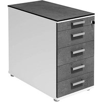 röhr Imperia Standcontainer weiß, quarzit 5 Auszüge 43,3 x 80,0 x 72,0 - 78,0 cm von röhr