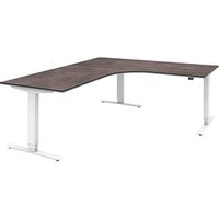 röhr Imperia elektrisch höhenverstellbarer Schreibtisch quarzit fünfeckig, T-Fuß-Gestell weiß 180,0/200,0 x 80,0/200,0 cm röhr Imperia elektrisch höhenverstellbarer Schreibtisch quarzit fünfeckig, T-Fuß-Gestell weiß 180,0/200,0 x 80,0/200,0 cm von röhr