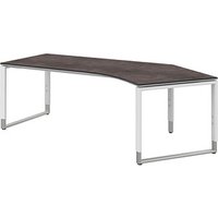 röhr Imperia höhenverstellbarer Schreibtisch quarzit Bogenform, Kufen-Gestell weiß 217,0 x 114,0 cm röhr Imperia höhenverstellbarer Schreibtisch quarzit Bogenform, Kufen-Gestell weiß 217,0 x 114,0 cm von röhr