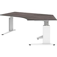 röhr Imperia höhenverstellbarer Schreibtisch quarzit Bogenform, C-Fuß-Gestell weiß 217,0 x 114,0 cm röhr Imperia höhenverstellbarer Schreibtisch quarzit Bogenform, C-Fuß-Gestell weiß 217,0 x 114,0 cm von röhr
