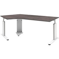 röhr Imperia höhenverstellbarer Schreibtisch quarzit Bogenform, C-Fuß-Gestell weiß 217,0 x 114,0 cm röhr Imperia höhenverstellbarer Schreibtisch quarzit Bogenform, C-Fuß-Gestell weiß 217,0 x 114,0 cm von röhr