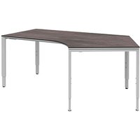 röhr Imperia höhenverstellbarer Schreibtisch quarzit Bogenform, 4-Fuß-Gestell silber 217,0 x 114,0 cm röhr Imperia höhenverstellbarer Schreibtisch quarzit Bogenform, 4-Fuß-Gestell silber 217,0 x 114,0 cm von röhr