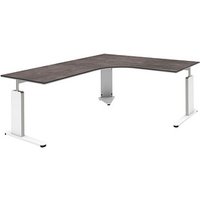 röhr Imperia höhenverstellbarer Schreibtisch quarzit L-Form, C-Fuß-Gestell weiß 180,0 x 80,0/200,0 cm röhr Imperia höhenverstellbarer Schreibtisch quarzit L-Form, C-Fuß-Gestell weiß 180,0 x 80,0/200,0 cm von röhr