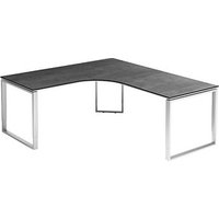 röhr Imperia höhenverstellbarer Schreibtisch quarzit L-Form, Kufen-Gestell silber 180,0 x 80,0/200,0 cm röhr Imperia höhenverstellbarer Schreibtisch quarzit L-Form, Kufen-Gestell silber 180,0 x 80,0/200,0 cm von röhr