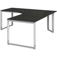 röhr Imperia höhenverstellbarer Schreibtisch quarzit L-Form, Kufen-Gestell weiß 180,0 x 80,0/200,0 cm röhr Imperia höhenverstellbarer Schreibtisch quarzit L-Form, Kufen-Gestell weiß 180,0 x 80,0/200,0 cm von röhr