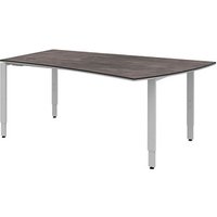 röhr Imperia höhenverstellbarer Schreibtisch quarzit Trapezform, 4-Fuß-Gestell silber 180,0 x 80,0/100,0 cm röhr Imperia höhenverstellbarer Schreibtisch quarzit Trapezform, 4-Fuß-Gestell silber 180,0 x 80,0/100,0 cm von röhr