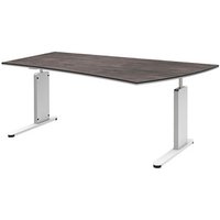 röhr Imperia höhenverstellbarer Schreibtisch quarzit Trapezform, C-Fuß-Gestell weiß 180,0 x 80,0/100,0 cm röhr Imperia höhenverstellbarer Schreibtisch quarzit Trapezform, C-Fuß-Gestell weiß 180,0 x 80,0/100,0 cm von röhr