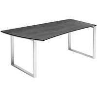 röhr Imperia höhenverstellbarer Schreibtisch quarzit Trapezform, Kufen-Gestell silber 180,0 x 80,0/100,0 cm röhr Imperia höhenverstellbarer Schreibtisch quarzit Trapezform, Kufen-Gestell silber 180,0 x 80,0/100,0 cm von röhr