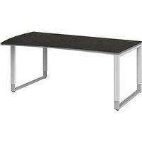 röhr Imperia höhenverstellbarer Schreibtisch quarzit Trapezform, Kufen-Gestell weiß 180,0 x 80,0/100,0 cm röhr Imperia höhenverstellbarer Schreibtisch quarzit Trapezform, Kufen-Gestell weiß 180,0 x 80,0/100,0 cm von röhr
