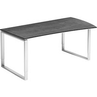 röhr Imperia höhenverstellbarer Schreibtisch quarzit Trapezform, Kufen-Gestell silber 180,0 x 80,0/100,0 cm von röhr