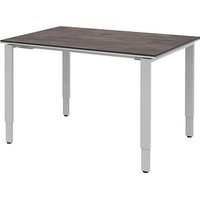 röhr Imperia höhenverstellbarer Schreibtisch quarzit rechteckig, 4-Fuß-Gestell silber 120,0 x 80,0 cm von röhr