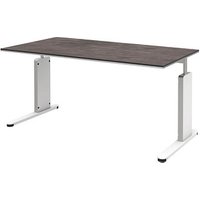 röhr Imperia höhenverstellbarer Schreibtisch quarzit rechteckig, C-Fuß-Gestell weiß 160,0 x 80,0 cm röhr Imperia höhenverstellbarer Schreibtisch quarzit rechteckig, C-Fuß-Gestell weiß 160,0 x 80,0 cm von röhr