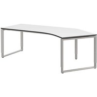 röhr Imperia höhenverstellbarer Schreibtisch weiß Bogenform, Kufen-Gestell silber 217,0 x 114,0 cm röhr Imperia höhenverstellbarer Schreibtisch weiß Bogenform, Kufen-Gestell silber 217,0 x 114,0 cm von röhr
