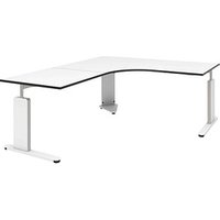 röhr Imperia höhenverstellbarer Schreibtisch weiß L-Form, C-Fuß-Gestell weiß 180,0 x 80,0/200,0 cm röhr Imperia höhenverstellbarer Schreibtisch weiß L-Form, C-Fuß-Gestell weiß 180,0 x 80,0/200,0 cm von röhr