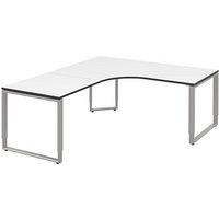 röhr Imperia höhenverstellbarer Schreibtisch weiß L-Form, Kufen-Gestell silber 180,0 x 80,0/200,0 cm röhr Imperia höhenverstellbarer Schreibtisch weiß L-Form, Kufen-Gestell silber 180,0 x 80,0/200,0 cm von röhr