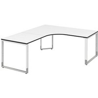 röhr Imperia höhenverstellbarer Schreibtisch weiß L-Form, Kufen-Gestell silber 180,0 x 80,0/200,0 cm röhr Imperia höhenverstellbarer Schreibtisch weiß L-Form, Kufen-Gestell silber 180,0 x 80,0/200,0 cm von röhr