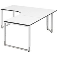 röhr Imperia höhenverstellbarer Schreibtisch weiß L-Form, Kufen-Gestell weiß 180,0 x 80,0/200,0 cm röhr Imperia höhenverstellbarer Schreibtisch weiß L-Form, Kufen-Gestell weiß 180,0 x 80,0/200,0 cm von röhr