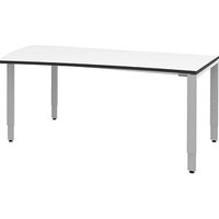 röhr Imperia höhenverstellbarer Schreibtisch weiß Trapezform, 4-Fuß-Gestell silber 180,0 x 80,0/100,0 cm röhr Imperia höhenverstellbarer Schreibtisch weiß Trapezform, 4-Fuß-Gestell silber 180,0 x 80,0/100,0 cm von röhr