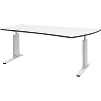 röhr Imperia höhenverstellbarer Schreibtisch weiß Trapezform, C-Fuß-Gestell weiß 180,0 x 80,0/100,0 cm röhr Imperia höhenverstellbarer Schreibtisch weiß Trapezform, C-Fuß-Gestell weiß 180,0 x 80,0/100,0 cm von röhr