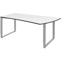 röhr Imperia höhenverstellbarer Schreibtisch weiß Trapezform, Kufen-Gestell silber 180,0 x 80,0/100,0 cm röhr Imperia höhenverstellbarer Schreibtisch weiß Trapezform, Kufen-Gestell silber 180,0 x 80,0/100,0 cm von röhr