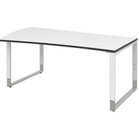 röhr Imperia höhenverstellbarer Schreibtisch weiß Trapezform, Kufen-Gestell weiß 180,0 x 80,0/100,0 cm röhr Imperia höhenverstellbarer Schreibtisch weiß Trapezform, Kufen-Gestell weiß 180,0 x 80,0/100,0 cm von röhr