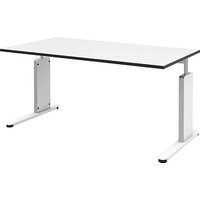 röhr Imperia höhenverstellbarer Schreibtisch weiß rechteckig, C-Fuß-Gestell weiß 160,0 x 80,0 cm von röhr