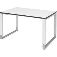 röhr Imperia höhenverstellbarer Schreibtisch weiß rechteckig, Kufen-Gestell weiß 120,0 x 80,0 cm von röhr