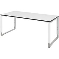 röhr Imperia höhenverstellbarer Schreibtisch weiß rechteckig, Kufen-Gestell weiß 160,0 x 80,0 cm von röhr