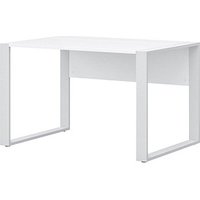 röhr Schreibtisch weiß rechteckig, Kufen-Gestell weiß 120,0 x 80,0 cm von röhr