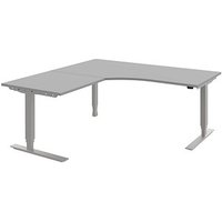 röhr Techno elektrisch höhenverstellbarer Schreibtisch hellgrau L-Form, C-Fuß-Gestell silber 180,0 x 80,0 cm röhr Techno elektrisch höhenverstellbarer Schreibtisch hellgrau L-Form, C-Fuß-Gestell silber 180,0 x 80,0 cm von röhr