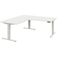 röhr Techno elektrisch höhenverstellbarer Schreibtisch weiß L-Form, C-Fuß-Gestell silber 180,0 x 80,0/100,0 cm röhr Techno elektrisch höhenverstellbarer Schreibtisch weiß L-Form, C-Fuß-Gestell silber 180,0 x 80,0/100,0 cm von röhr