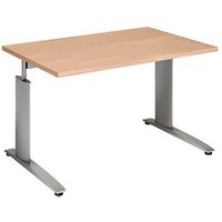 röhr Techno höhenverstellbarer Schreibtisch ahorn rechteckig, C-Fuß-Gestell silber 120,0 x 80,0 cm röhr Techno höhenverstellbarer Schreibtisch ahorn rechteckig, C-Fuß-Gestell silber 120,0 x 80,0 cm von röhr