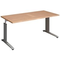 röhr Techno höhenverstellbarer Schreibtisch ahorn rechteckig, C-Fuß-Gestell silber 160,0 x 80,0 cm röhr Techno höhenverstellbarer Schreibtisch ahorn rechteckig, C-Fuß-Gestell silber 160,0 x 80,0 cm von röhr
